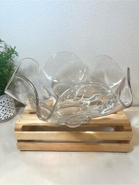 Duncan Miller Glass CANTERBURY No.115 Large Crystal Ruffled Handkerchief Bowl